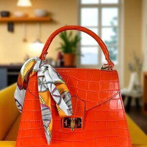 Women’s Handbag Designer Italian Leather – Nala Orange